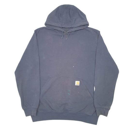 Mens Navy Carhartt Workwear Spellout Hoodie Jumper