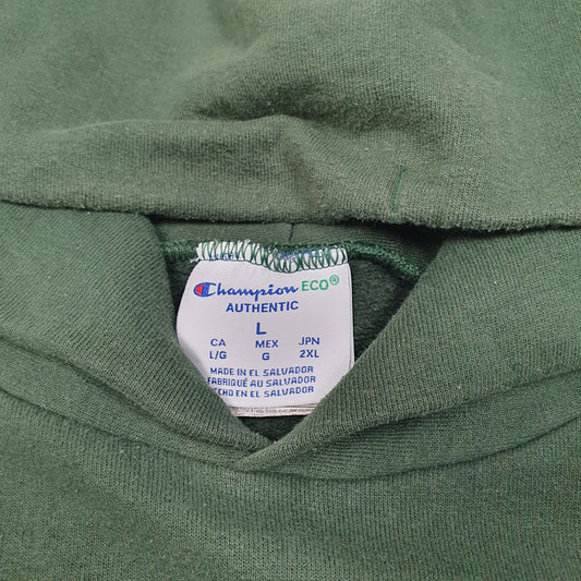 Mens Green Champion HCHS College USA Spellout Hoodie Jumper