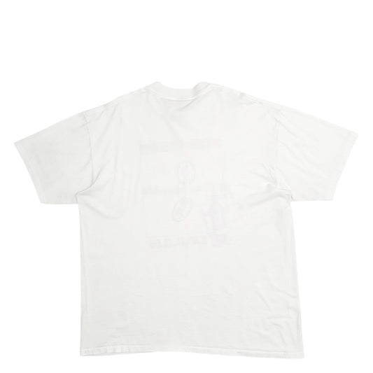 Mens White Oneita Single Stitch Vintage 90s Made In USA 20 Years Of Tradition Short Sleeve T Shirt