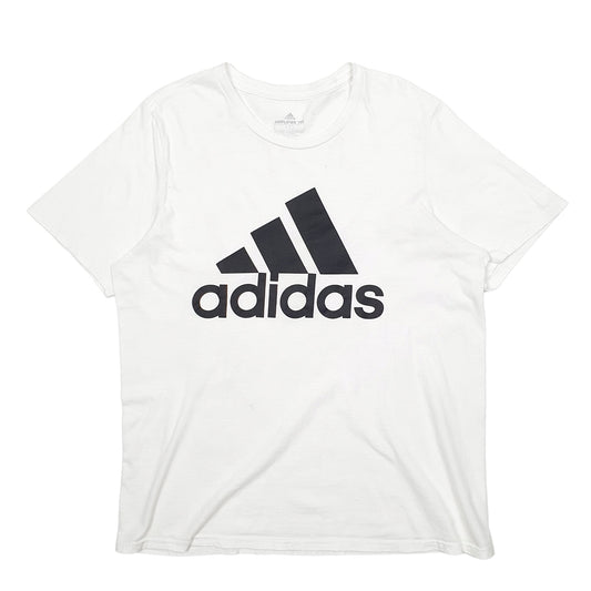 Mens White Adidas Spellout Short Sleeve T Shirt