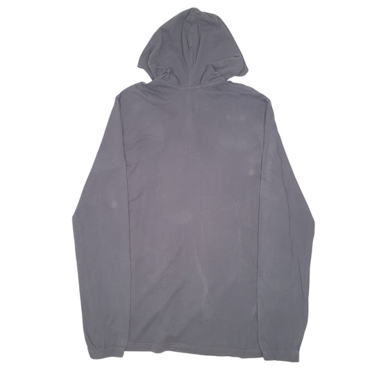 Mens Grey The North Face Hooded Snap Button Long Sleeve T Shirt