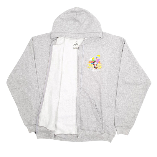 Mens Grey Disney Disneyland Hanes 2015 Full Zip Jumper