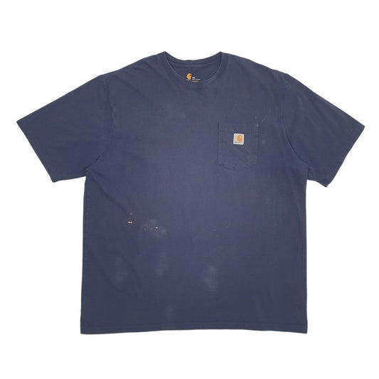 Mens Navy Carhartt Original Fit Short Sleeve T Shirt
