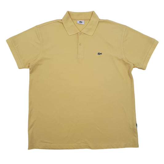Mens Yellow Lacoste Short Sleeve Polo Shirt