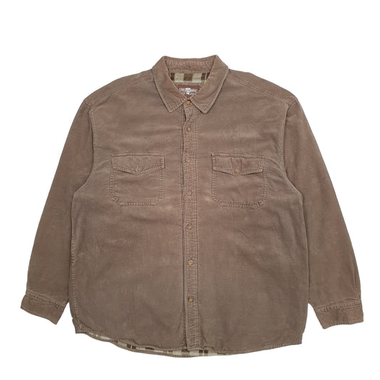 Mens Brown Levis Shacket Overshirt Fleece Lined Long Sleeve Shirt