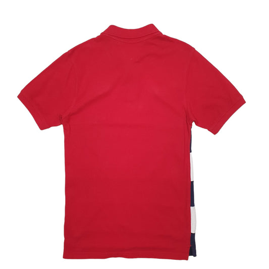 Mens Red Tommy Hilfiger Short Sleeve Polo Shirt
