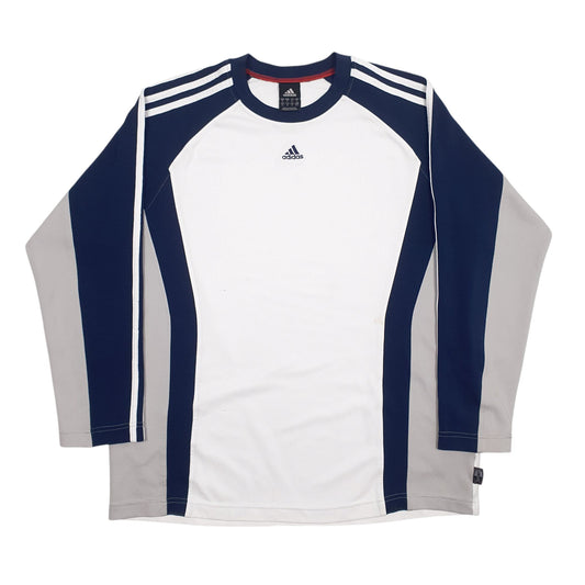 Mens White Adidas Climalite Crewneck Jumper
