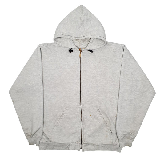 Mens Grey Carhartt Hoodie K122 ASH Union Made Full Zip Jumper