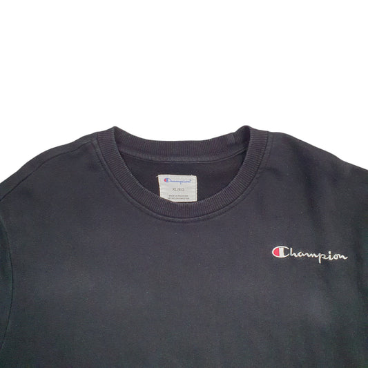 Mens Black Champion Crewneck Jumper