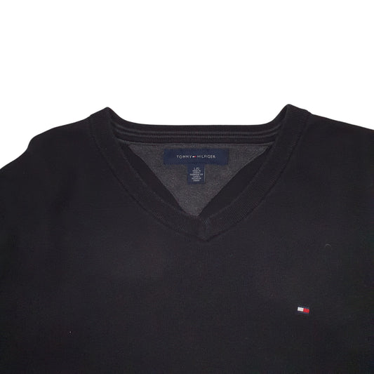 Mens Black Tommy Hilfiger V Neck Jumper