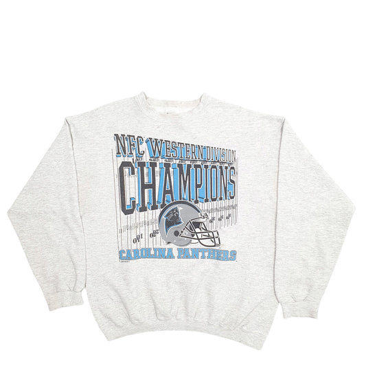 Mens Grey Tultex Carolina Panthers NFL Vintage 90's Made In USA Crewneck Jumper
