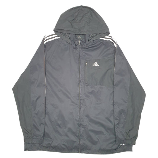 Mens Black Adidas Hooded Coat