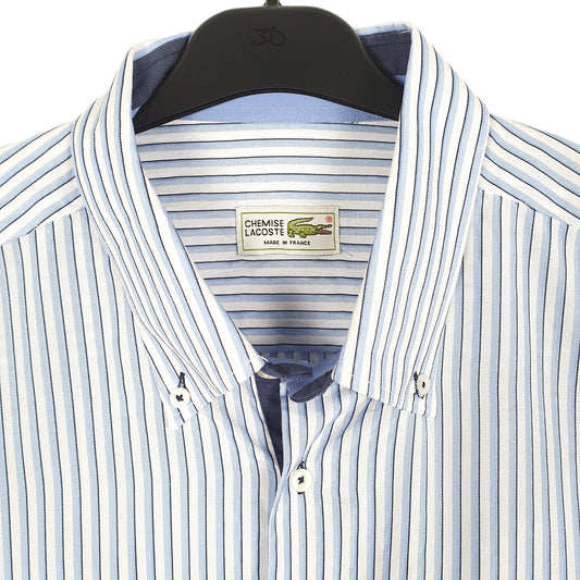 Mens Blue Lacoste Short Sleeve Shirt