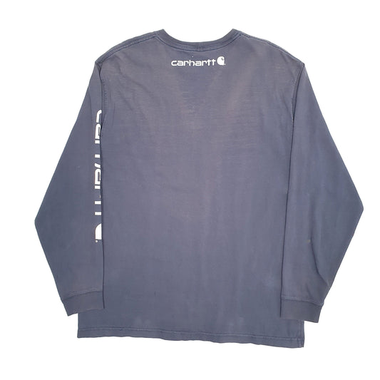 Mens Navy Carhartt Long Sleeve T Shirt