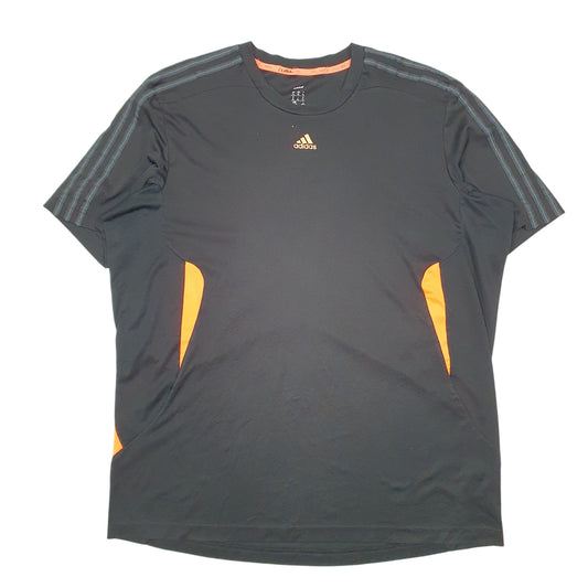 Mens Black Adidas Active Climalite Running Workout Short Sleeve T Shirt