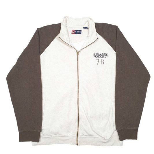Mens Cream Chaps Raglan Sweater Full Zip Jumper
