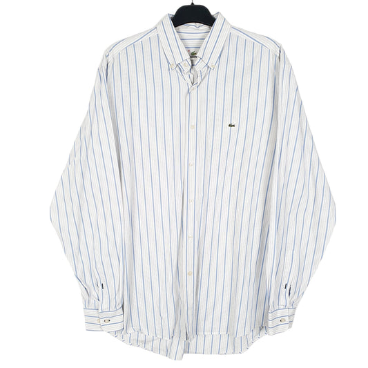 Mens White Lacoste Long Sleeve Shirt