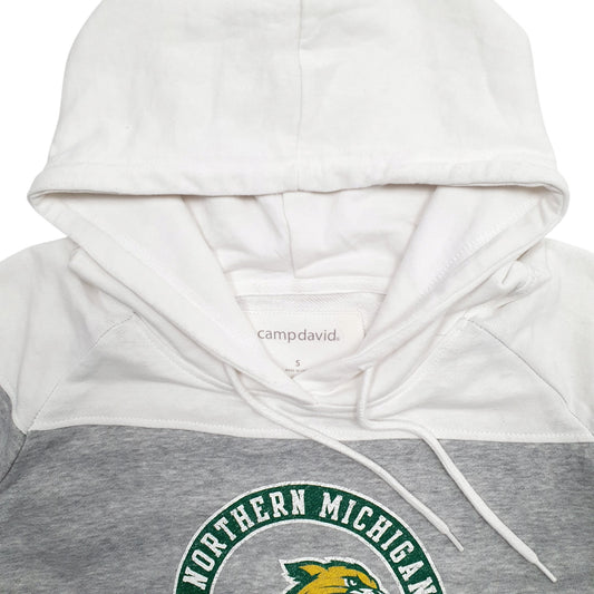 Womens Grey Campdavid Northern Michigan University Spellout Hoodie Jumper