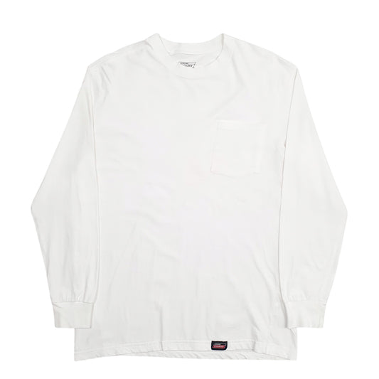 Mens White Dickies Long Sleeve T Shirt