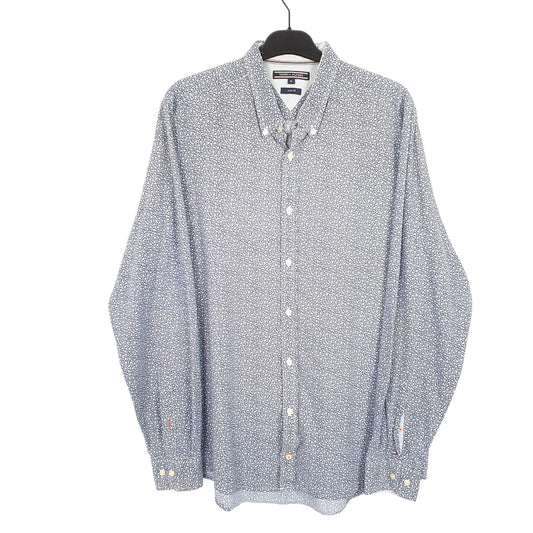Mens Blue Tommy Hilfiger Floral Long Sleeve Shirt