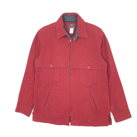 Mens Red Johnson Woolen Mills Lot 412 Vintage 1960s Cruiser Made in USA Coat