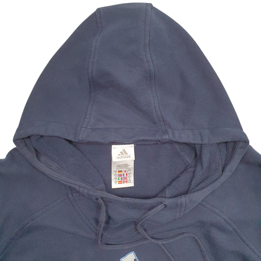 Mens Navy Adidas Spellout Hoodie Jumper