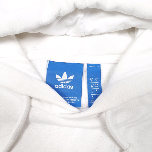 Mens White Adidas Spellout Hoodie Jumper