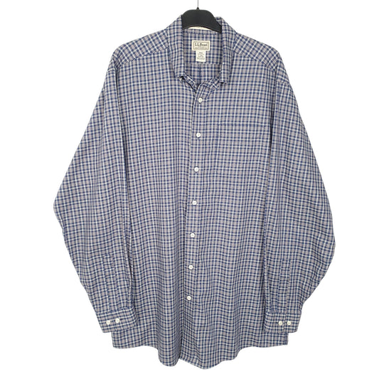 Mens Navy L.L.Bean Tall Long Sleeve Shirt