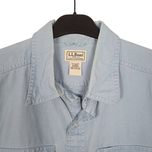 Mens Blue L.L.Bean Tall Heavy Work Overshirt Long Sleeve Shirt