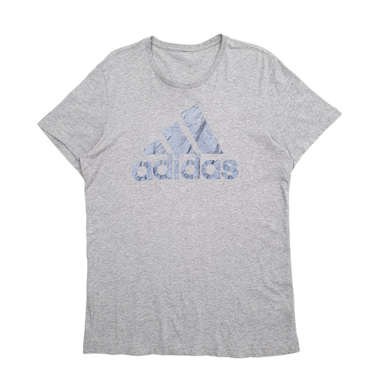 Mens Grey Adidas Spellout Short Sleeve T Shirt