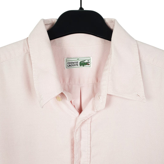 Mens Pink Lacoste Chemise Short Sleeve Shirt