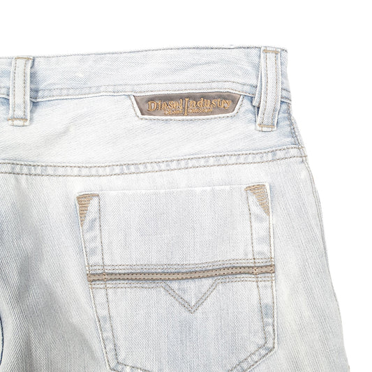 Mens Blue Diesel Slim Jorts Jean Distressed Denim Shorts