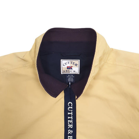 Mens Yellow Cutter & Buck Crewneck Coat