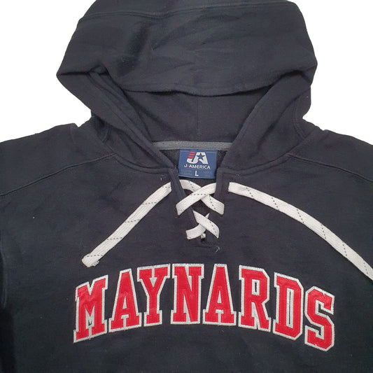 Mens Black J.America Maynard USA College Hoodie Jumper