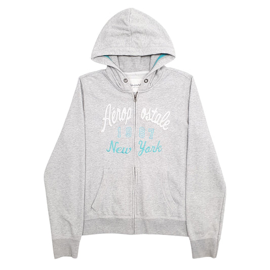 Womens Grey Aeropostale Spellout New York Hoodie Jumper