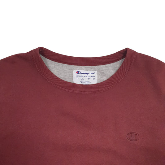 Mens Burgundy Champion Reworked Crewneck Jumper
