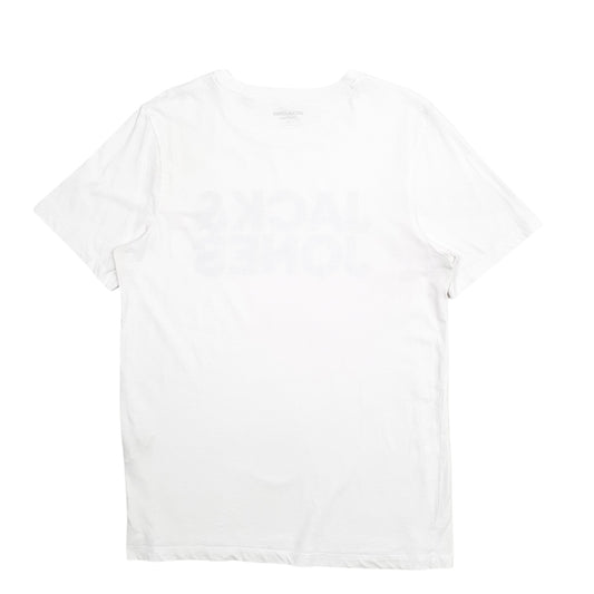 Mens White Jack & Jones Spellout Short Sleeve T Shirt