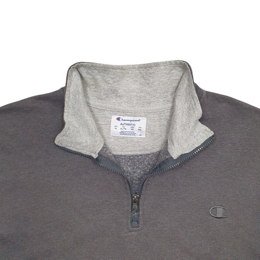 Mens Grey Champion Quarter Zip Jumper