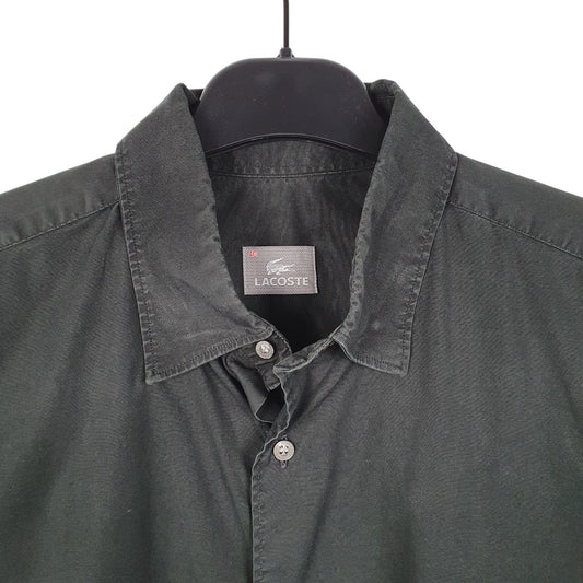 Mens Black Lacoste Long Sleeve Shirt