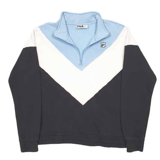 Womens Black Fila Quarter Zip Jumper