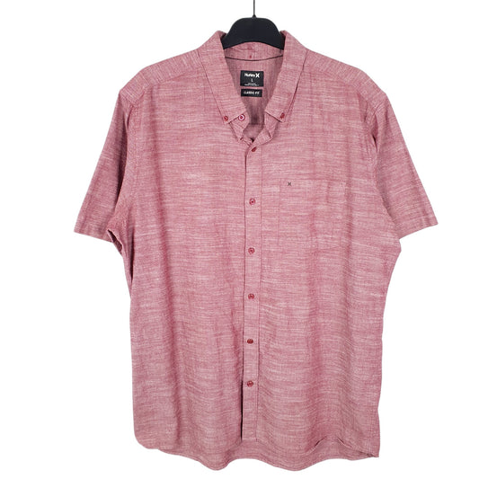 Mens Red Hurley Short Sleeve Shirt