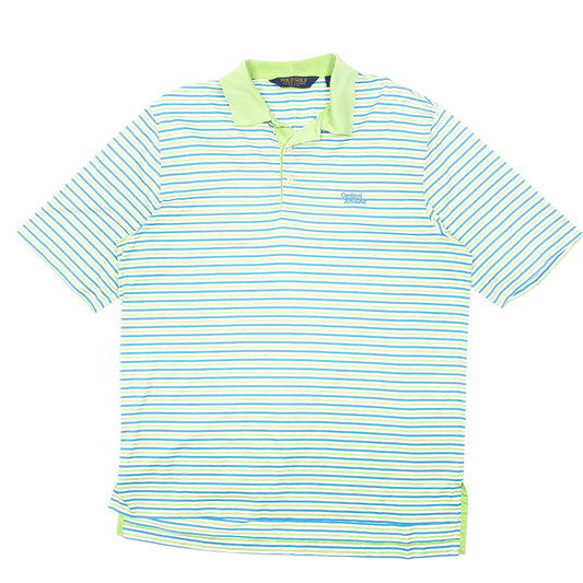 Mens Green Polo Ralph Lauren Golf Striped Cardinal Amateur Short Sleeve Polo Shirt