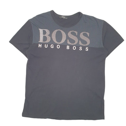 Mens Black Hugo Boss Spellout Short Sleeve T Shirt