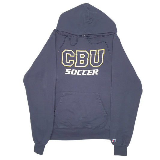 Mens Navy Champion CBU Soccer Hoodie Jumper