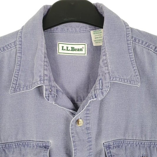 Mens Blue L.L.Bean Short Sleeve Shirt