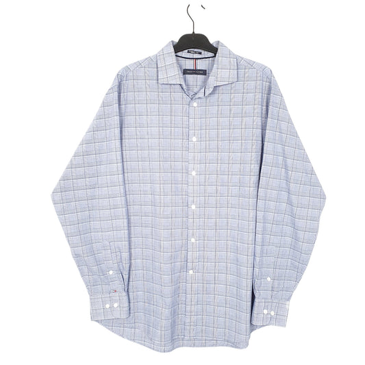 Mens Blue Tommy Hilfiger Stretch Long Sleeve Shirt