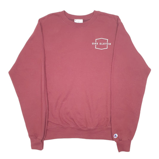 Mens Burgundy Champion One Eleven Crewneck Jumper