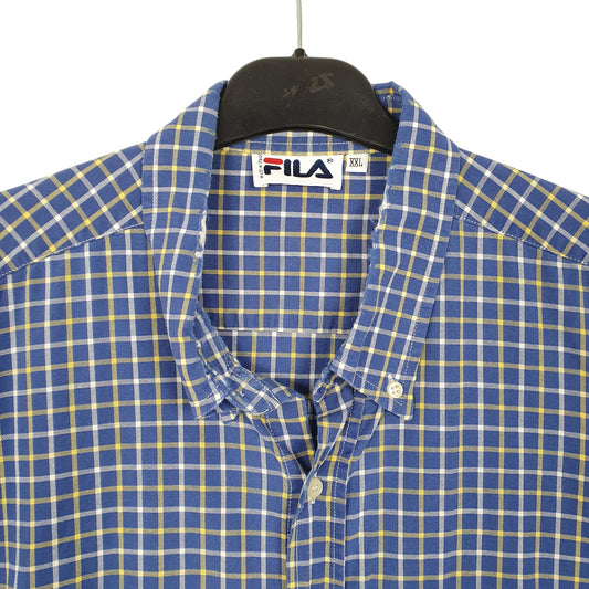 Mens Blue Fila Short Sleeve Shirt