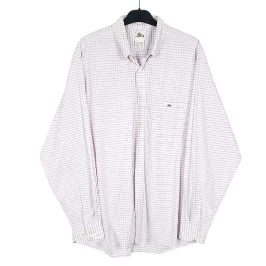 Mens Pink Lacoste Vintage Made In France Long Sleeve Shirt