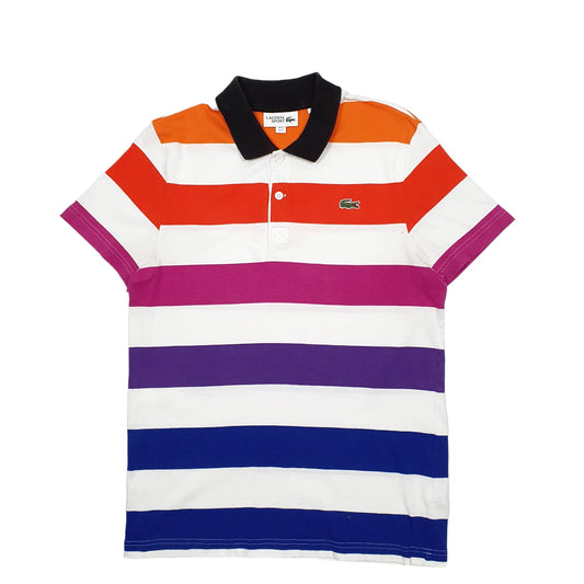 Mens White Lacoste Short Sleeve T Shirt